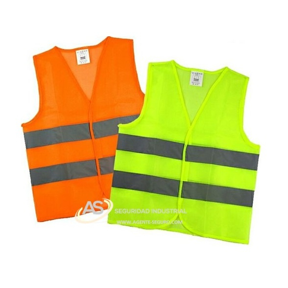 Imagen Chaleco Amarillo o Naranja Flúo Citerfil Liviano 60 grs con Velcro y Reflectivo 5 cm