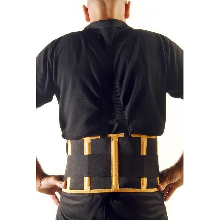 Imagen Faja Lumbar Reforzada 5 Ballenas Vivos Amarillos y Antideslizante 70 % Elastizada