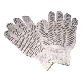 Imagen Par Guante Tejido Algodón Moteado G7 3 Cabos Mota Negra o Azul IRAM