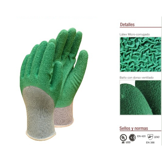 Imagen Par Guante Tejido Algodón / Poliester G7 para Frio Baño Látex Espumado 3/4 IRAM