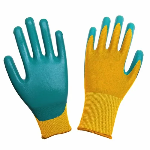 Imagen Par Guante Tejido Nylon Nitrilo G10 Dorso Ventilado Talle 9 IRAM