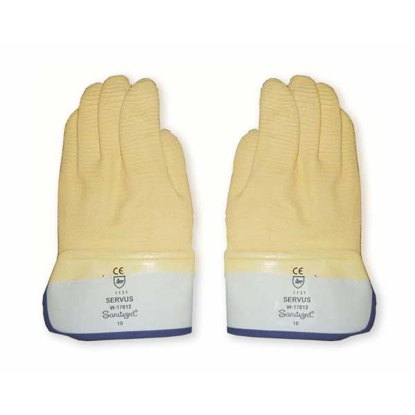 Imagen Par Guante Látex Rugoso Puño de Lona IRAM