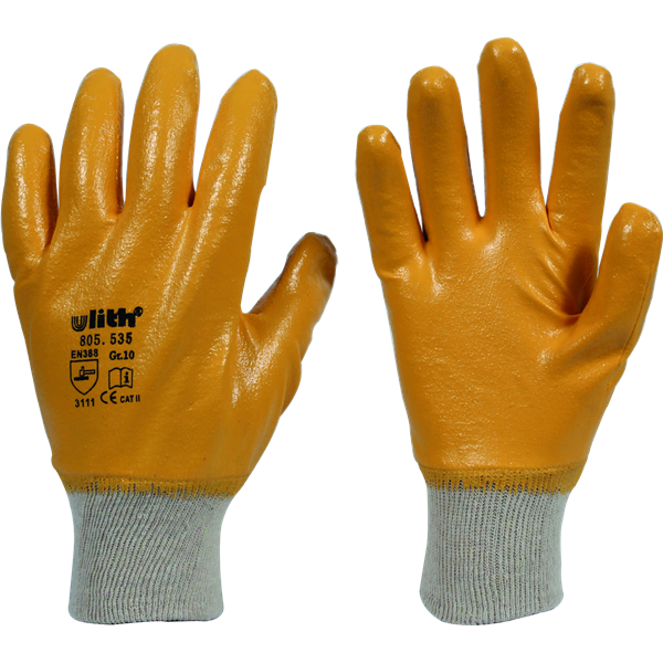 Imagen Par Guante Nitrilo Amarillo Puño Elástico IRAM