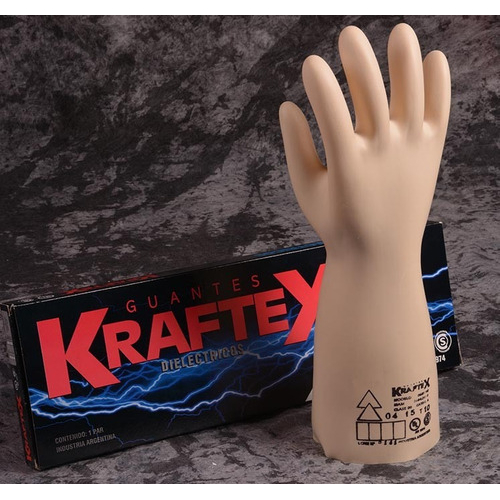 Imagen Par Guante Dieléctrico Kraftex 10000 Volts Clase 1 Cat A IRAM
