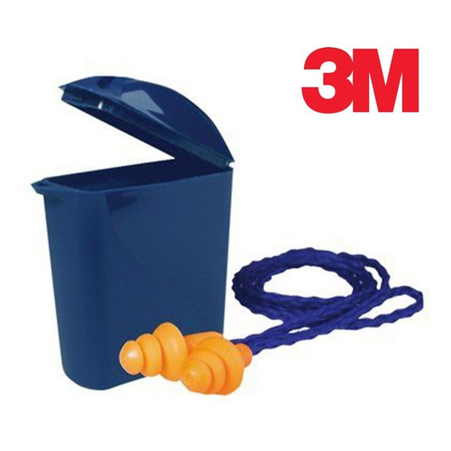 Imagen Protector Auditivo Endoaural 3M 1270 Trialeteado Silicona c/Cordel NRR 24 db