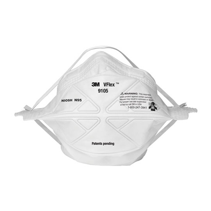 Imagen Respirador 3M 9105 V-Flex N95 Peglable para Polvos Humos y Neblinas